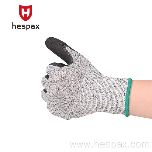 Hespax HPPE Protective Anti-cut Custom Logo Work Gloves